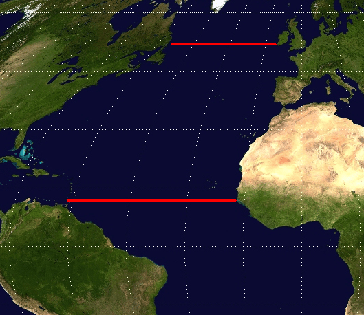 Far shorter to the north!