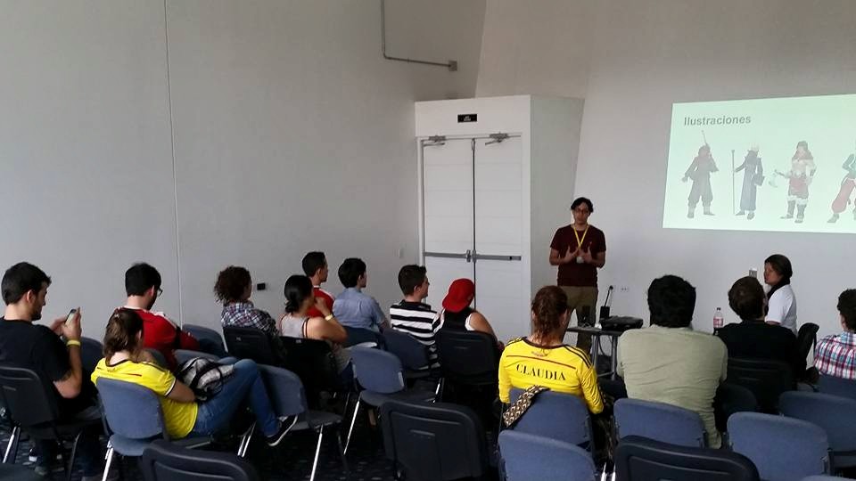 Camacho talking about the Art for indie games on Colombia