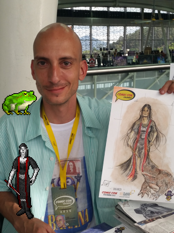 Arcane Master with a giant frog familiar by Fredy Gonzalez