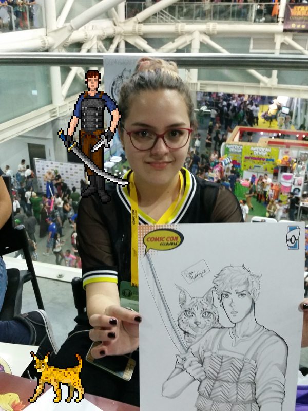 Monster Slayer and his Lynx friend by Sara Rodriguez