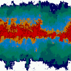Fig. 5. Mapa de temperaturas generado a partir de una matriz con valores preinicializados en franjas