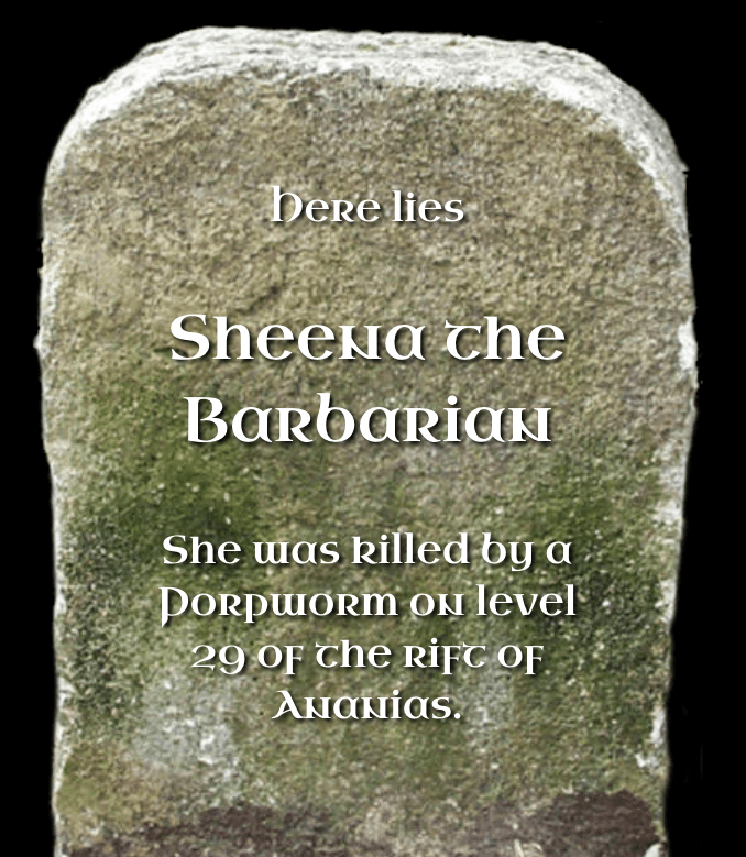 Tombstone of Sheena the Barbarian