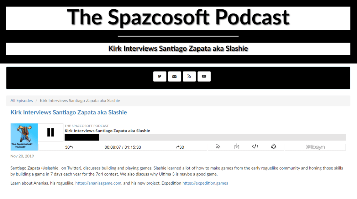 Snapshot of spazcosoft podcast